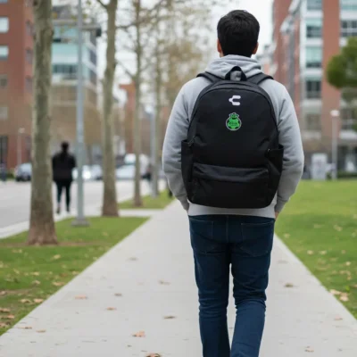 Durable and trendy black backpack for daily use, school, office, and travel