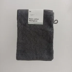 নরম টেরি ফেব্রিকের ওয়াশগ্লোভ, সামনের দিকে প্রাইস ট্যাগ লাগানো রয়েছে — ২ পিস সেট।