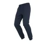 Front view of dark navy blue tapered joggers/chinos showing the drawstring waist and slanted side pockets.