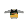 Kids' Bold Tokyo Colorblock Sweatshirt in black, yellow, and grey with stylish Tokyo print on the front