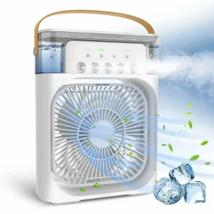 GearUP Air Cooler Fan With Mist Flow White Color Rechargeable Portable USB Air Cooler for Home Office Bedroom Travel Bangladesh