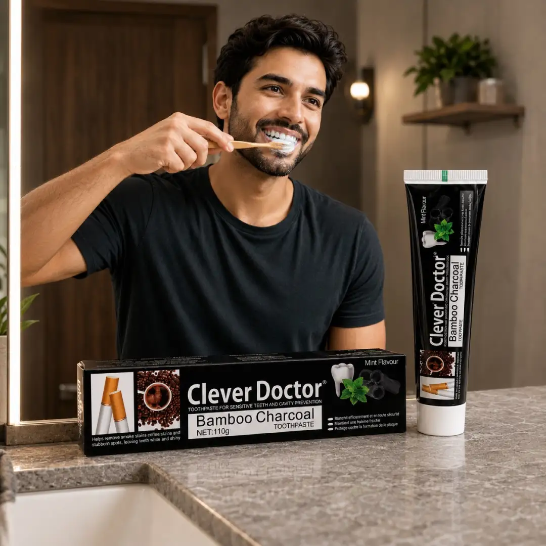 Clever Doctor Bamboo Charcoal Toothpaste 110g for Smoke, Coffee and Tea Surface Stain Removal Clever Doctor Bamboo Charcoal Toothpaste 110g for Smoke, Coffee and Tea Surface Stain Removal