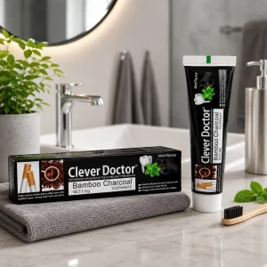 Clever Doctor Bamboo Charcoal Toothpaste 110g for Smoke, Coffee and Tea Surface Stain Removal