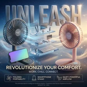 Rechargeable Fan with LED Light