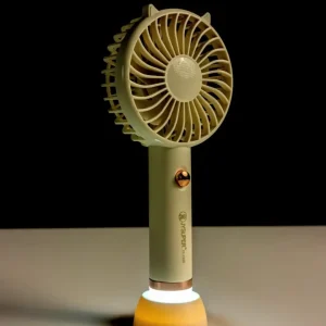 JYSUPER JY-2320 Portable Handheld Mini Fan with Integrated LED Light Rechargeable USB Fan