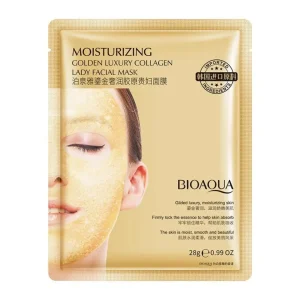 BIOAQUA Golden Collagen Facial Mask 25ml moisturizing and firming sheet mask for hydrated glowing skin