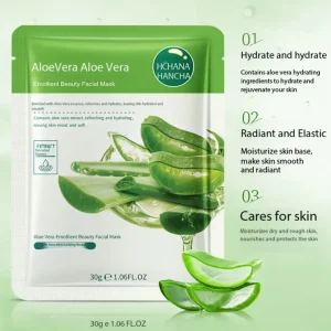 Aloe Vera Emollient Beauty Facial Mask hydrating moisturizing sheet mask for glowing skin