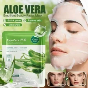 Aloe Vera Emollient Beauty Facial Mask hydrating moisturizing sheet mask for glowing skin